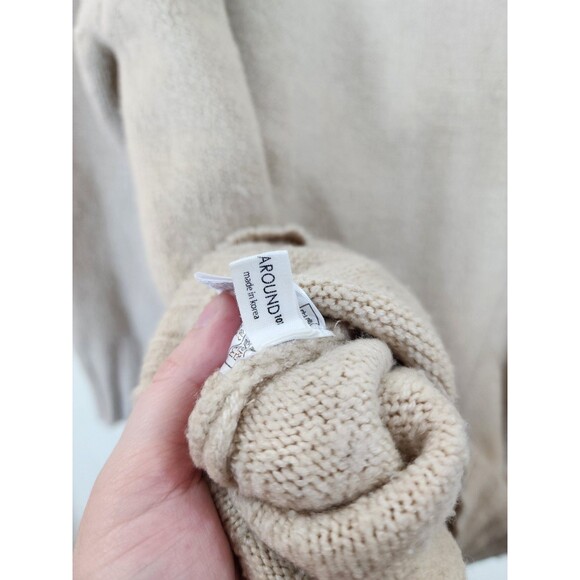 Around 101 Sweater Women's Medium Beige Turtleneck Knit Pullover K-Fashion - Picture 5 of 6